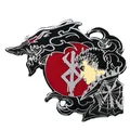 Berserk Anime Emaille Anstecknadel mit Guts und dem roten Mond auf Zinklegierung - Schwarze Bestie und roter Mond-Stil (5019600904222)