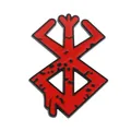 Berserk Brand of Sacrifice Emaille-Anstecknadel mit rotem Blut-Effekt auf weißem Grund - Rotes Geheimnisvolles Symbol Stil (5019600904220)