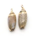Pendentif en coquillage naturel doré avec anneau de suspension pour bijoux DIY - Conque Bandit Rouge