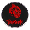 Berserk Guts logo metal enamel pin badge with red brand logo on black background - Red Egg-shaped Pattern Style (Style 3)