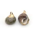 Pendentifs en coquillage naturel avec bords dorés pour la fabrication de bijoux DIY - Conque Sésame