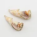 Pendentifs en coquillage naturel avec bordure dorée pour bijoux DIY lot de 2 - Escargot Jupe Dansante
