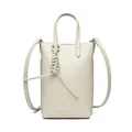Bolso bandolera minimalista beige para móvil con detalle de nudo trenzado - Blanco Roto