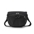 Wasserdichte schwarze Crossbody-Brusttasche aus Nylon mit verstellbarem Gurt und Textur - Schwarz