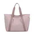 Waterproof light purple nylon tote bag with dual front zippers and large capacity - Elegant Purple