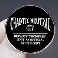 Chaotic Neutral DND enamel pin badge with white text on black background for RPG fans - Chaotic Neutral (Black)