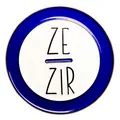 Spilla in smalto con pronomi Ze/Zir, bordo blu scuro e sfondo bianco lucido - Pronome Ze/Zir
