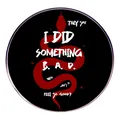 Γοτθική καρφίτσα με φίδι και στίχους They Say I Did Something Bad σε μαύρο και κόκκινο - Μαύρο Φόντο Κόκκινο Φίδι