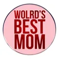Broche redondo de metal World's Best Mom en rosa, regalo para el Día de la Madre - Estilo World's Best Mom Rosa