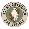Spookspeld met Not All Disabilities Are Visible tekst in vintage illustratiestijl - Niet Alle Beperkingen Zijn Zichtbaar (并非残疾都可见)