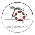 Καρφίτσα μέντας με κινούμενα σχέδια YOU'RE AWESOME και ENCOURAGE MINT λογοπαίγνιο - You're Awesome Μέντα
