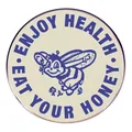 Spilla retrò Eat Your Honey con design ad ape blu e crema per amanti della salute - Motivo Ape Crema