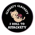 Épinglette de chat noir avec chaton orange et dé D20 pour amateurs de jeux RPG - Chat De Jeu De Dés