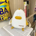 Sac bandoulière canard blanc en toile pour femme avec bandoulière réglable chic - Blanc