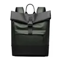 Waterproof roll-top business backpack in dark green and black two-tone design - 29*15*39cm / Dark Green