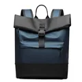 Navy blue and black waterproof business backpack with buckle closure and zipper pocket - 29*15*39cm / Dark Blue