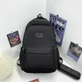 Minimalist black lightweight backpack with large capacity and front zipper pocket - Black