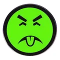 Cartoon Brosche in Grün mit traurigem Gesichtsausdruck aus Metalllegierung Abzeichen - Neongrün Cartoon Emoji