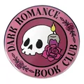 Épingle de club de lecture romantique avec crâne, bougie violette et rose rose - Style Skull Romance Reader Club
