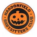 Haddonfield Babysitters Club enamel pin with orange Jack-o'-lantern on black and orange badge - Movie Theme Style (Haddonfield)