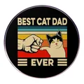 Retro Best Cat Dad Ever Emaille Pin mit Katzenpfote und Faustschlag vor Sonnenuntergang - Best Cat Dad Ever Stil