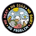 Vegan κονκάρδα με ζώα φάρμας και κείμενο No Meat No Eggs No Dairy σε λευκό φόντο - Στυλ Εικονογράφησης Φιλίας Ζώων