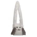 Simpatica borsa a tracolla in peluche bianco a cartone animato con dettagli grigi - Grigio