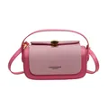 Sac à main chic rose fushia avec fermoir doré et texture en cuir et tissu élégant - Rose rouge