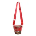 Borsa a tracolla creativa a forma di ciotola di noodle con tracolla in nylon - Rosso