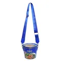 Unique instant noodle bucket style crossbody bag in vibrant sapphire blue finish - Blue