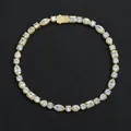 Collana in oro 10mm con varie forme di zirconi come cuore e taglio marquise - Braccialetto 7 Pollici (Lunghezza 18cm) / Oro
