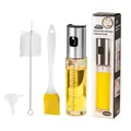 100ml glass oil sprayer set with scale, 304 stainless steel lid, brush, and funnel - 304 Stainless Steel Nozzle/HD Glass Bottle/Funnel/Oil Brush/Cleaning Brush