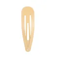 Matte cream yellow teardrop snap hair clip for girls with smooth metal finish - Orange