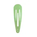 Single light green metal drop hair clip with glossy spray painted finish for girls - Mint Green