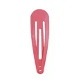 Glossy pink teardrop metal BB hair clip for girls with smooth lacquer finish - Pink
