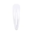 Single white metal teardrop BB hair clip with smooth lacquer finish for kids - White