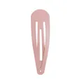 Single pink matte teardrop BB hair clip for kids with durable metal base on white background - Light Pink