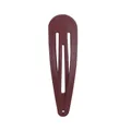 5cm dark wine red teardrop snap hair clip with matte painted finish for kids - Brick Red