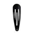 Classic 5cm drop-shaped metal BB hair clip for children with smooth black finish - Black