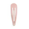 Single pale pink metallic teardrop hair clip for kids with smooth painted finish - Pink