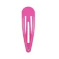 Vibrant bright pink metal water-drop BB hair clip with a smooth glossy lacquer finish - Hot Pink