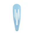 Light blue matte metal teardrop hair clip for kids with a snap-on classic design - Sky Blue