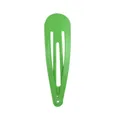 Vibrant grass green 5cm metal teardrop snap hair clip for children with smooth finish - Bright Green