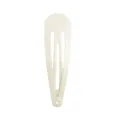 Classic cream white snap hair clip with a smooth oil-drop finish for children - Off White