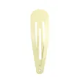Minimalist cream yellow metal teardrop snap hair clip for kids and girls daily hair styling - Light Yellow
