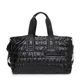 Bolso Oxford acolchado negro brillante de gran capacidad para viajes y deportes fitness - Negro