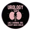 Urology Girl feministische emaille speld met nieren en stoere slogan opdruk - Urologie Meisje