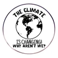Spilla in lega metallica con design a terra e scritta The Climate Is Changing - Perché Non Cambiamo(我们为何不改变)