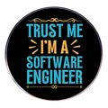 Trust me I'm a software engineer enamel pin brooch with circular metal badge design - Trust Me I Am A Software Engineer