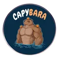 Divertido broche de metal de carpincho fuerte con cítricos y diseño musculoso creativo - Carpincho Fuerte